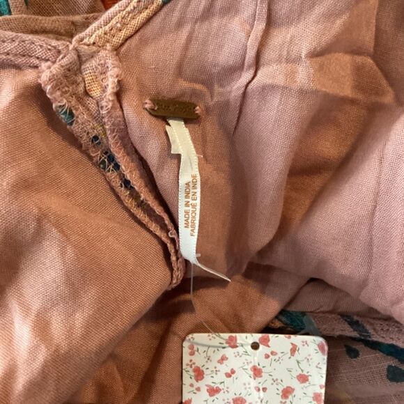 Free People Anita Floral Boho Maxi Dress Mauve Orange - Picture 12 of 16